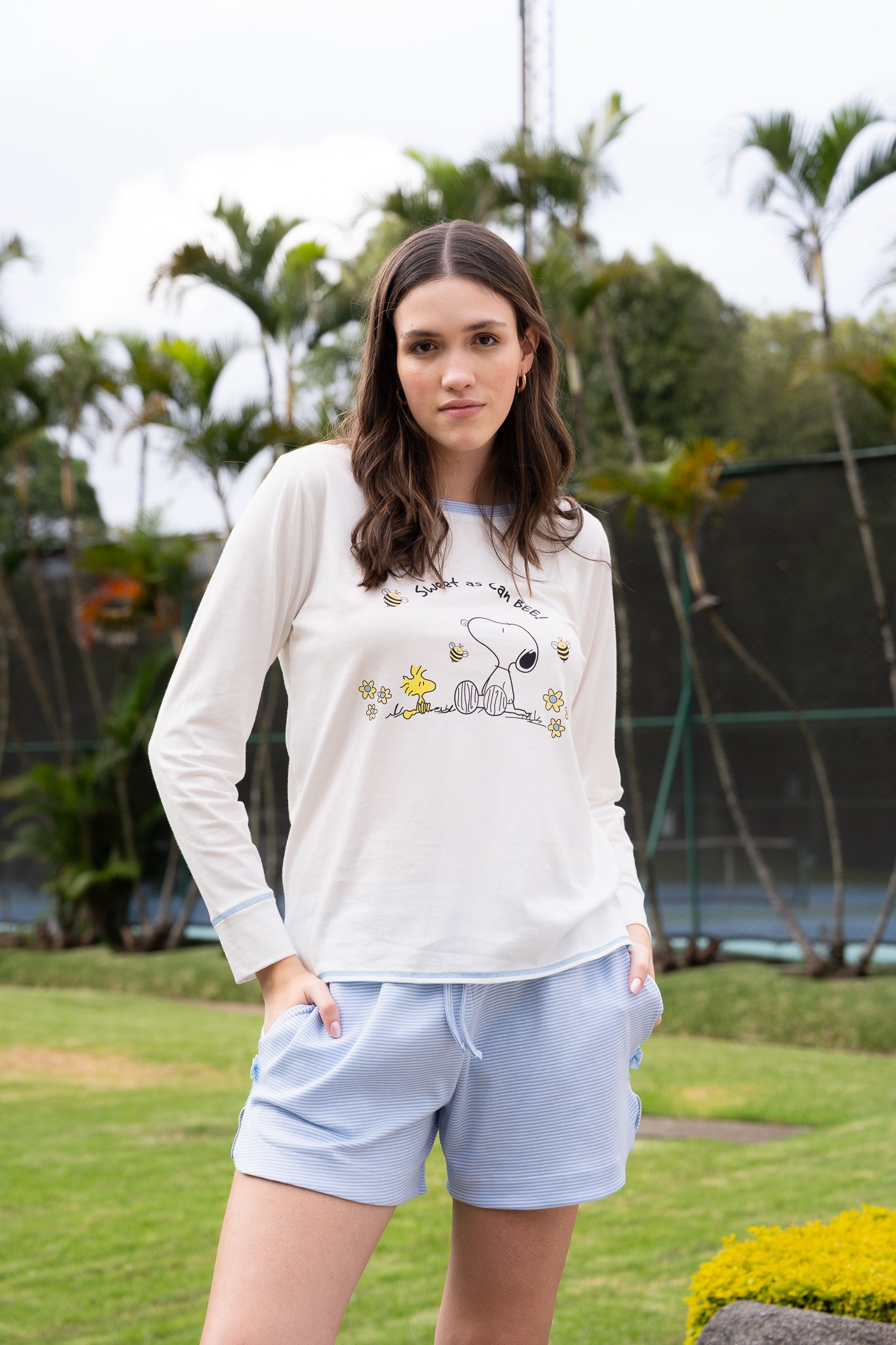 Pijama Sweet Be Snoopy Blusa manga larga de short