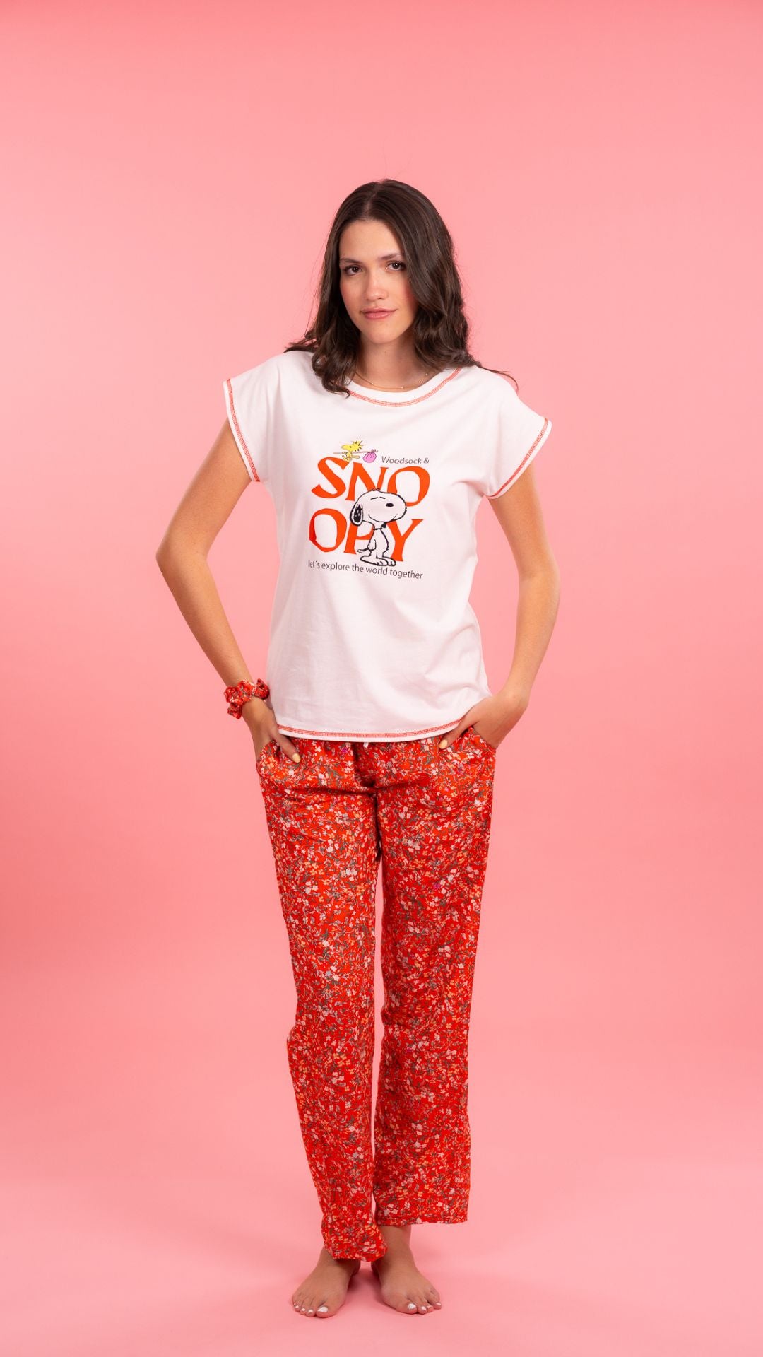 13 Pijama snoopy Orange de pantalon