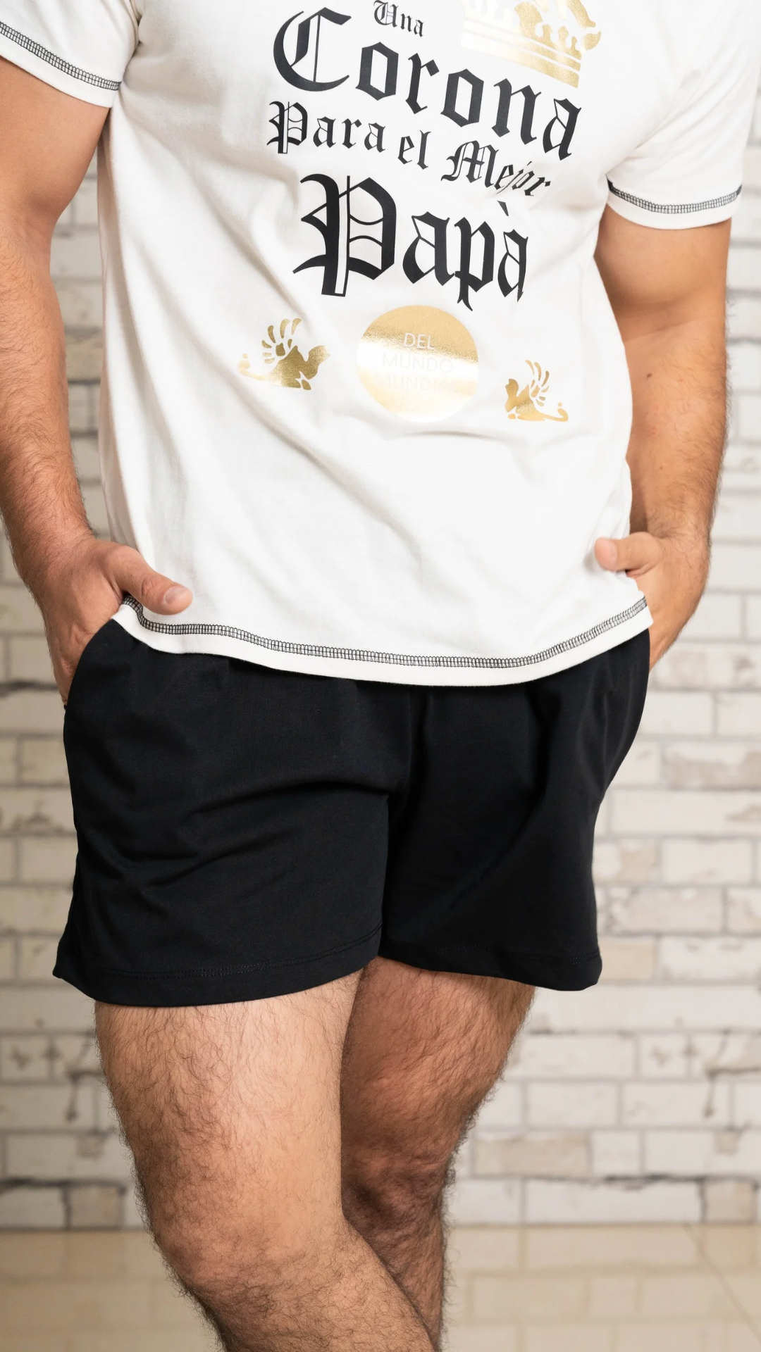 Pijama Corona de Tshirt manga ocrta y short con bolsas