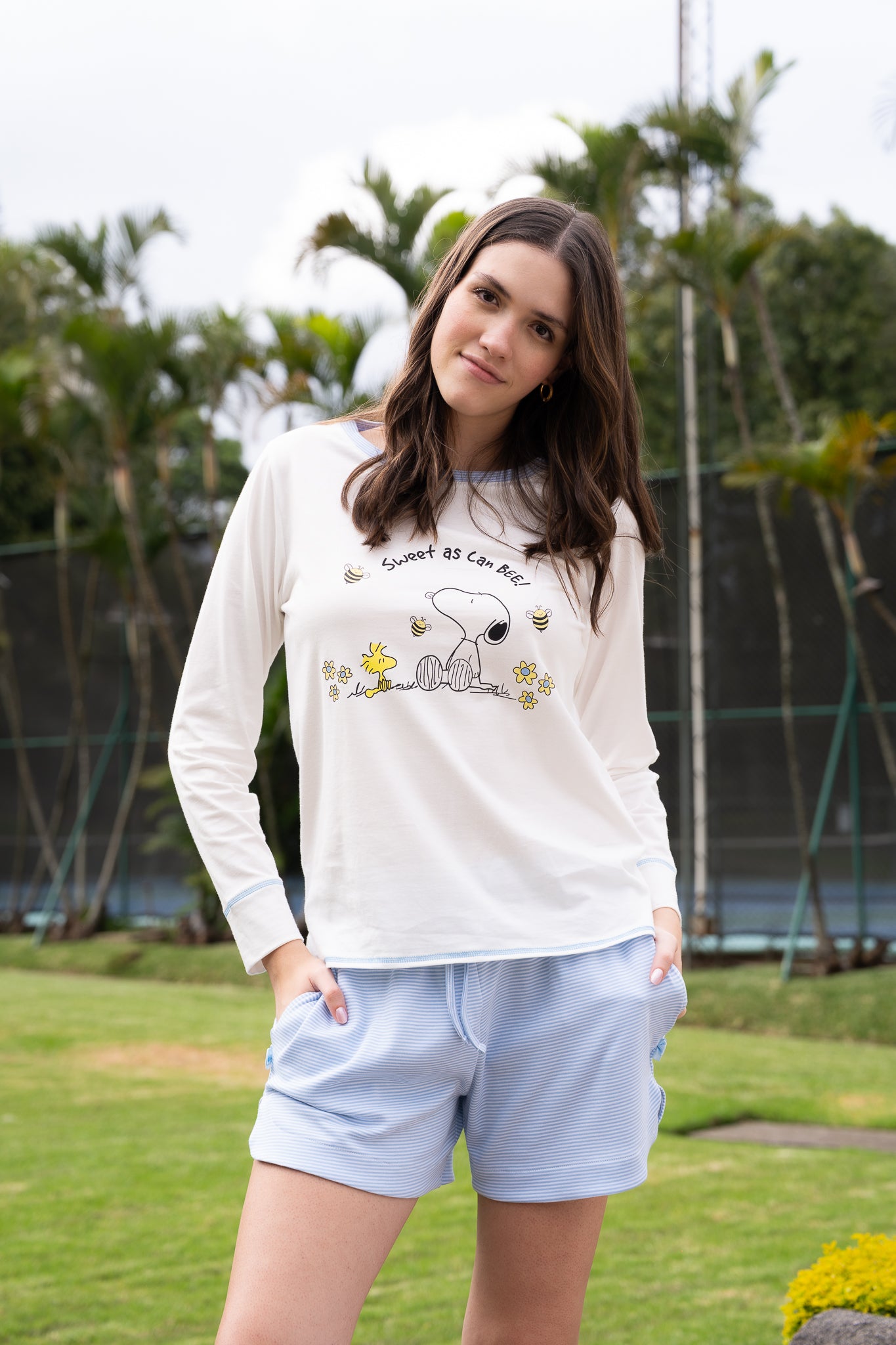 Pijama Sweet Be Snoopy Blusa manga larga de short
