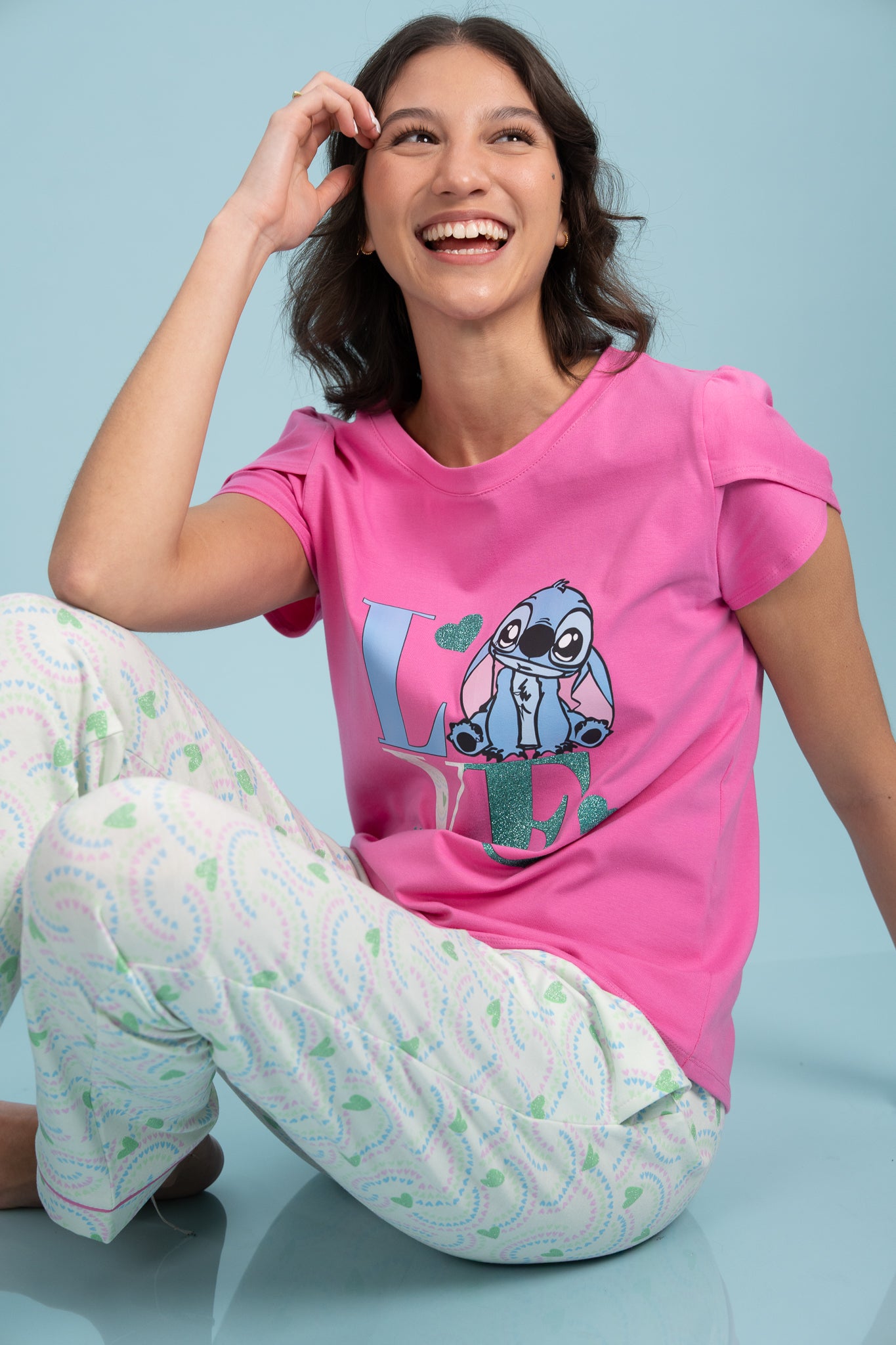 Pijama Clasica Stith Love Manga corta y pantalon