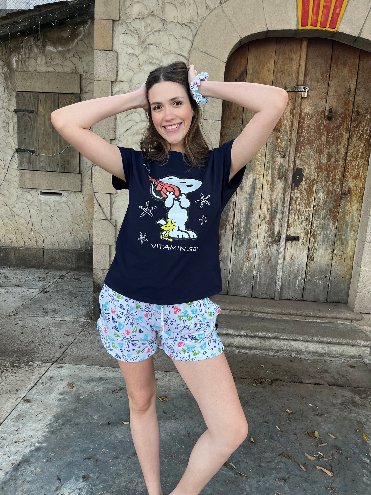 Pijama Clasica Oceano Manga corta y short