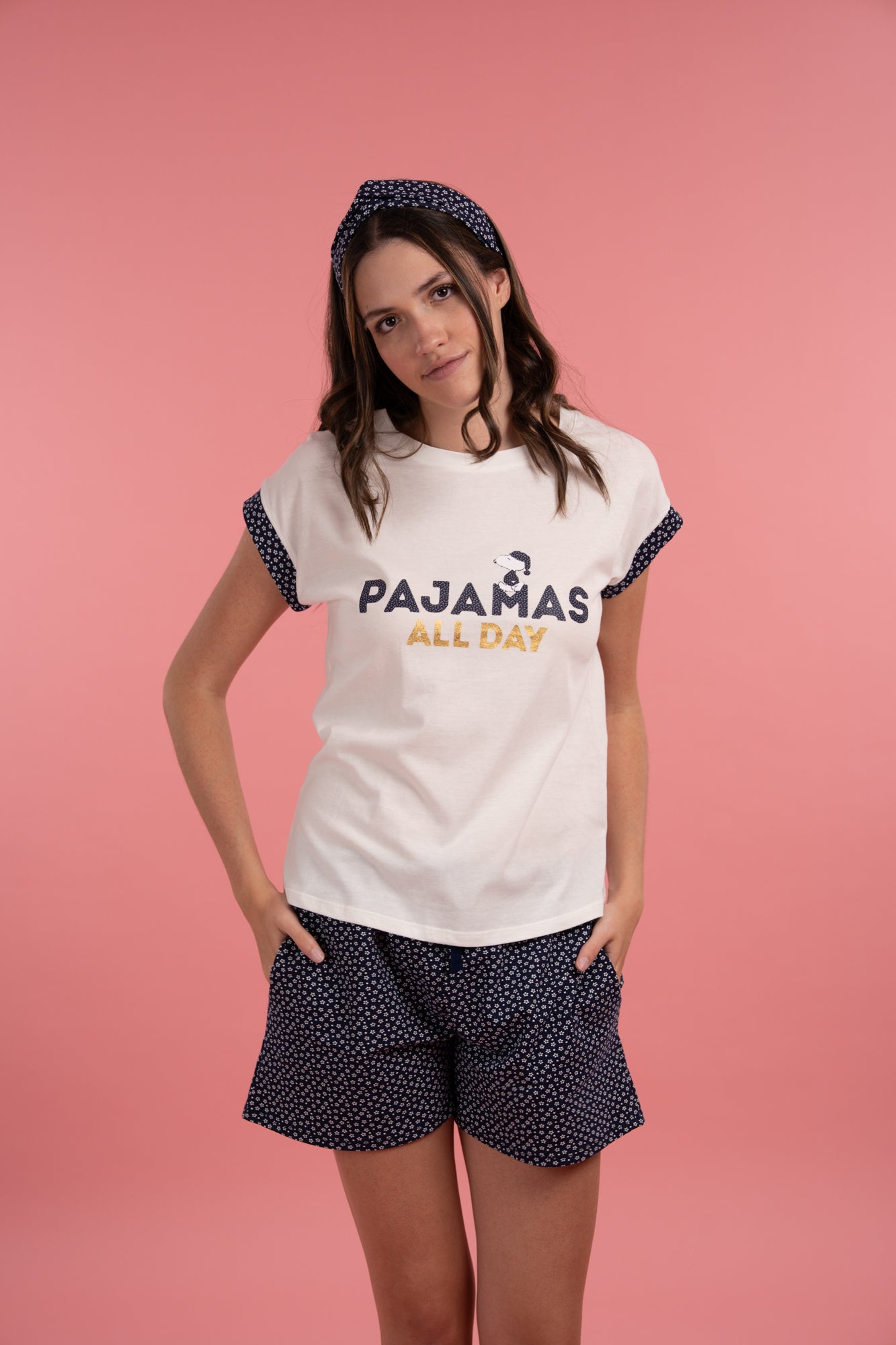 Pijama All Pijamas 2 piezas , blusa manga corta y short con bolsas