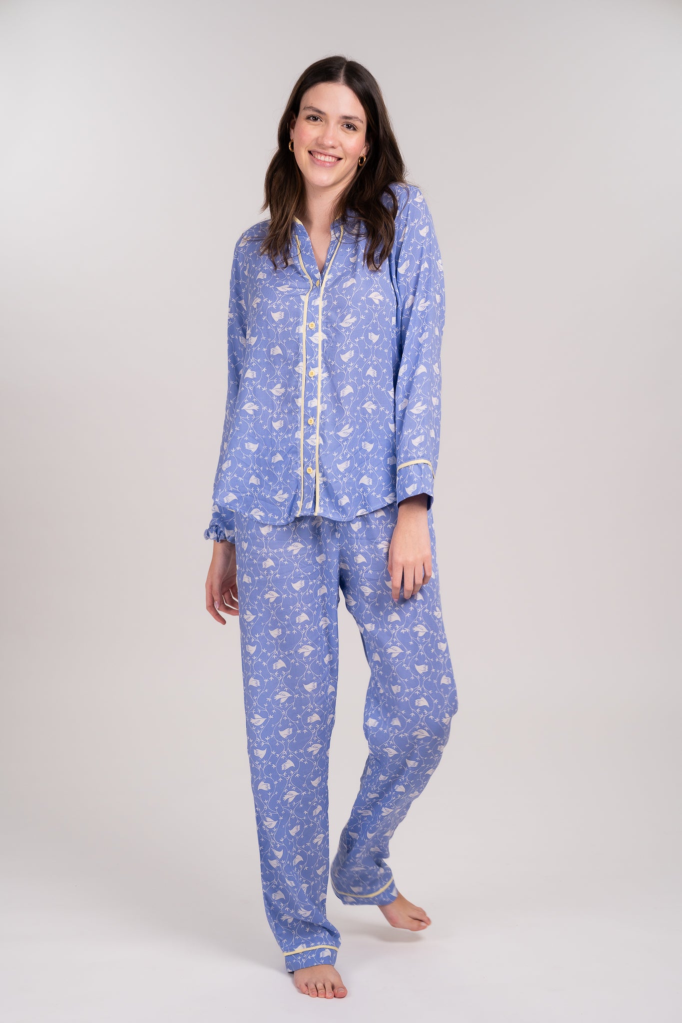 Pijama Camisera Dove Blusa de botones Manga larga y pantalón