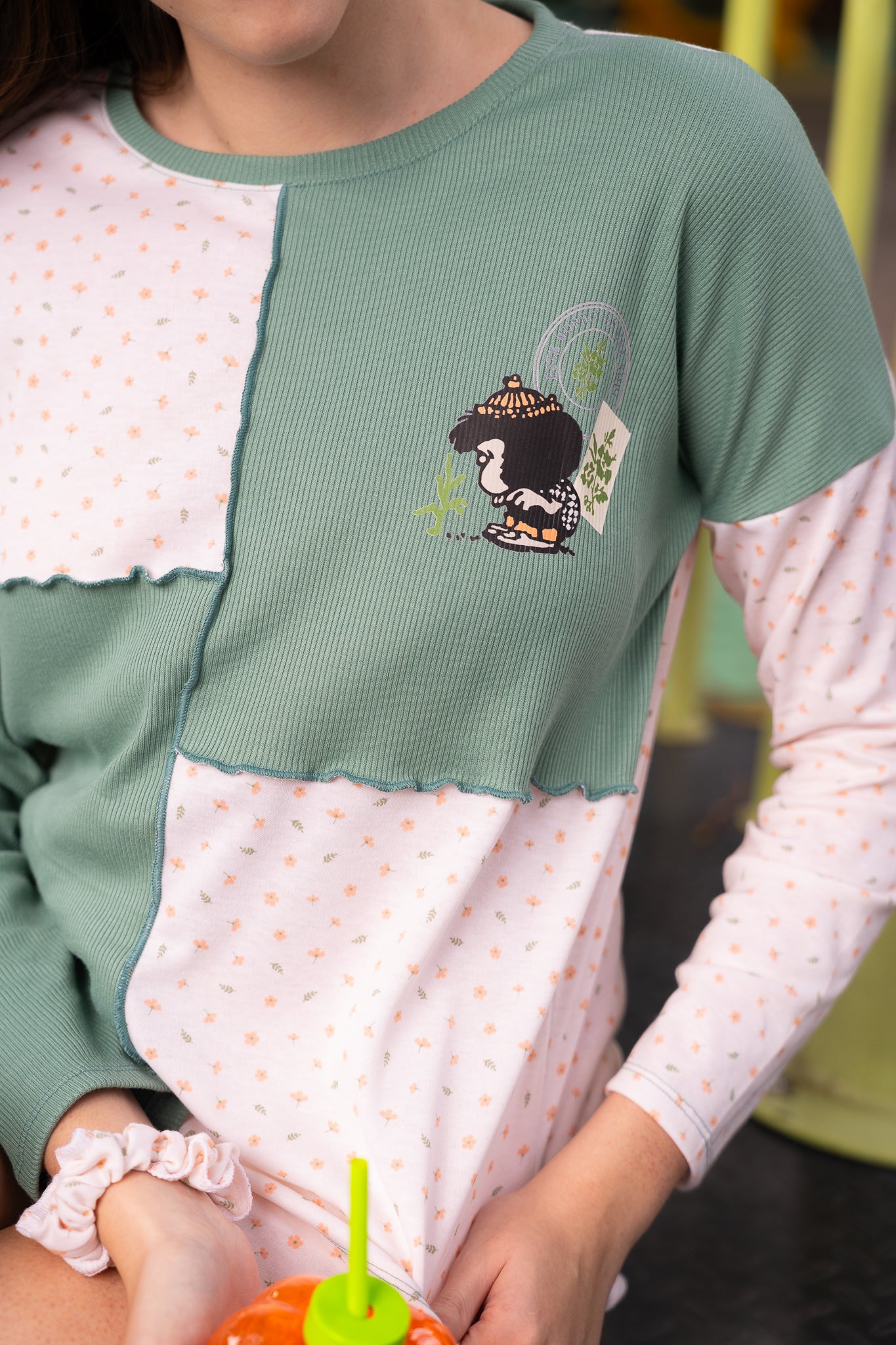 Pijama Mafalda otoño Blusa manga larga de short