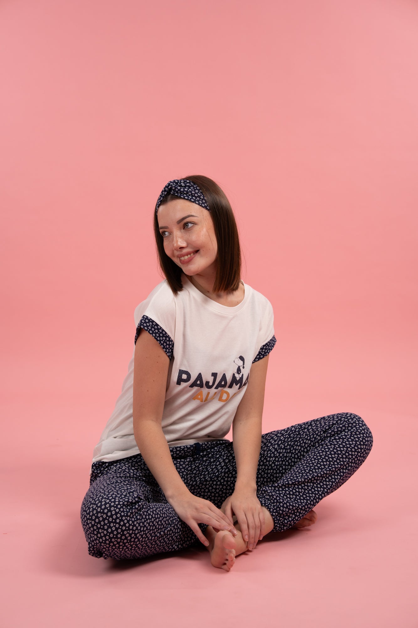 Pijama All pijamas 2 piezas , blusa manga corta y pantalón con bolsas