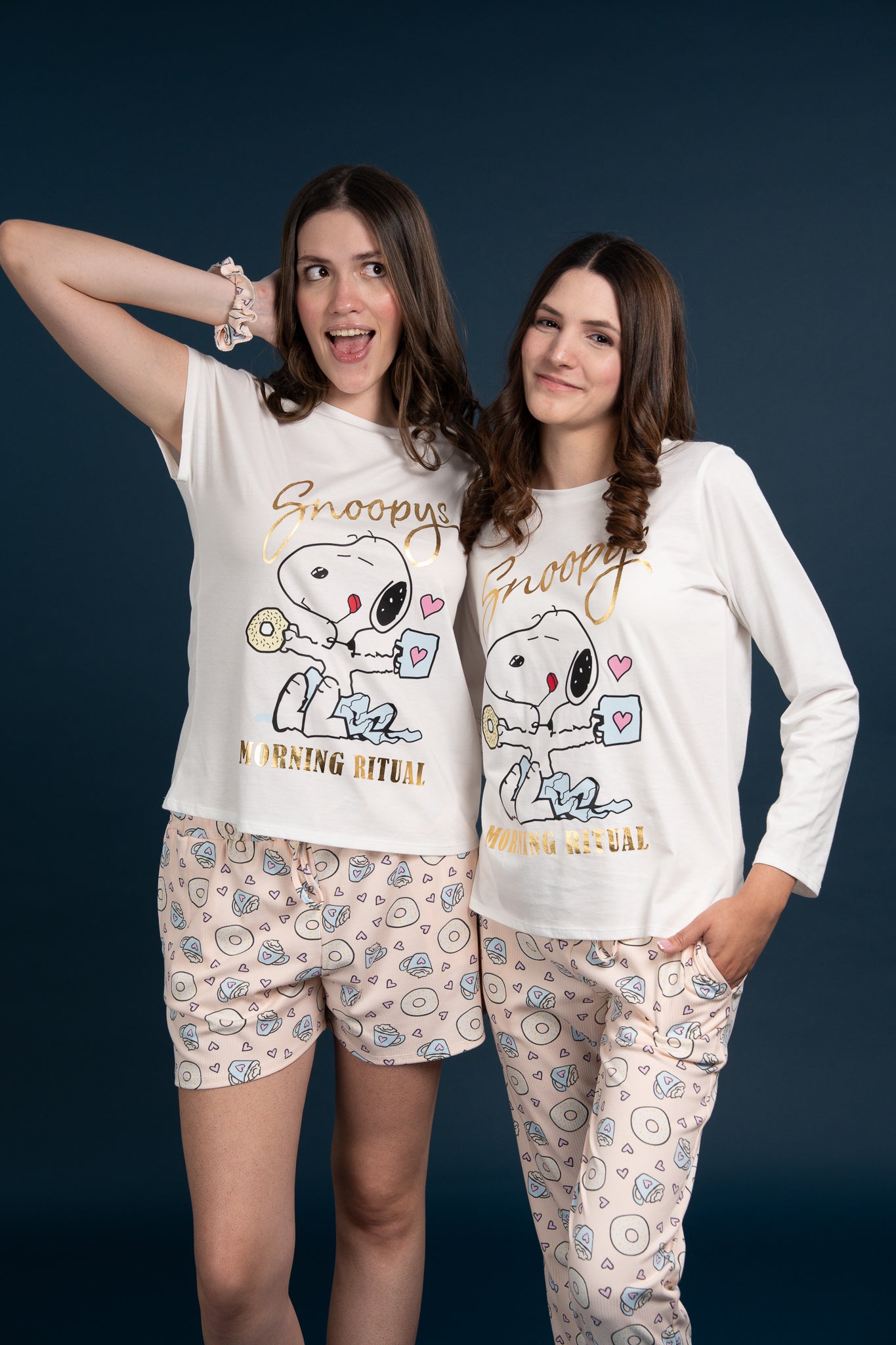 Pijama Clasica Morning Snoopy Manga larga y pantalon