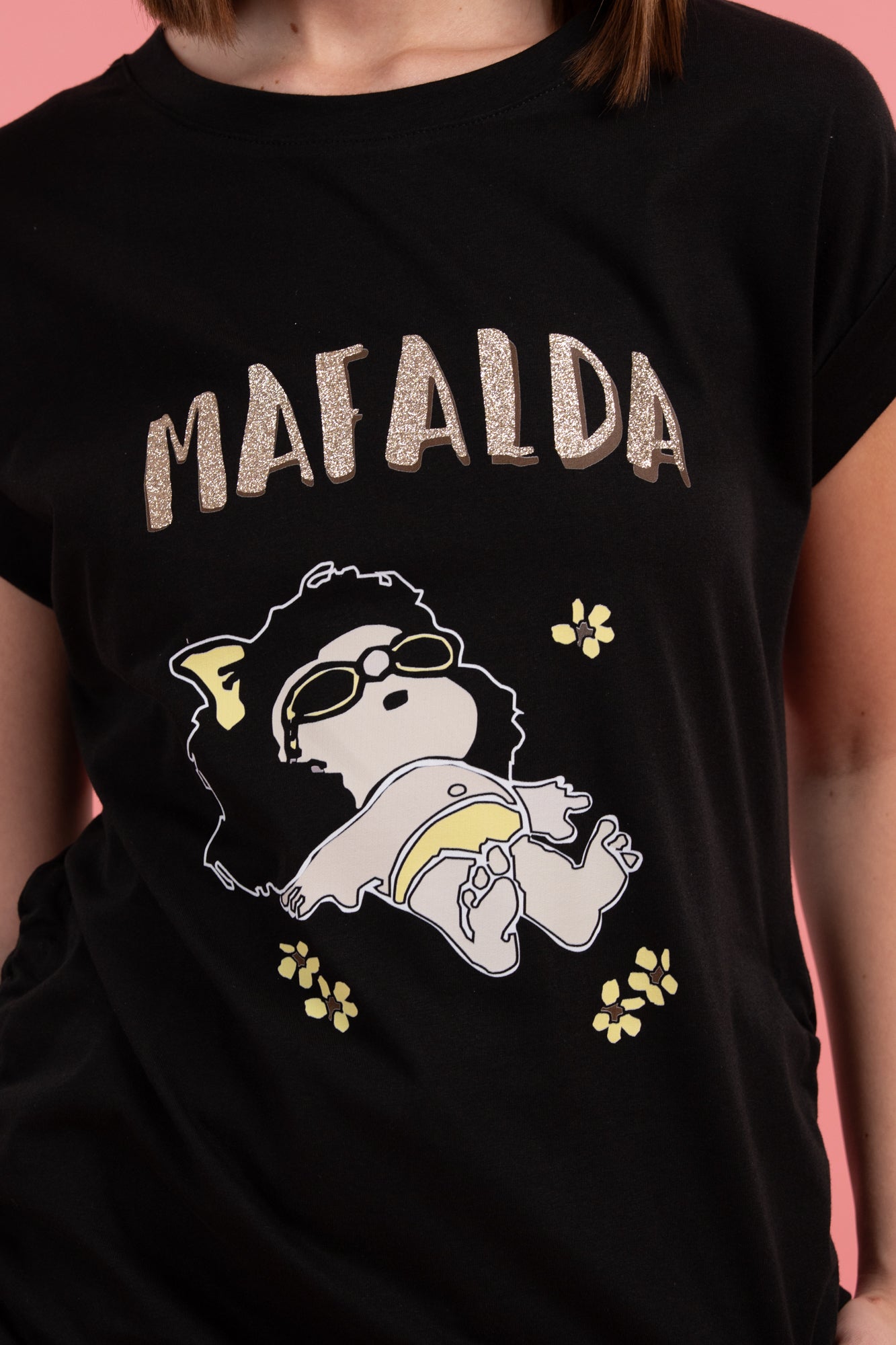Pijama Mafalda Margarita 2 piezas , blusa manga corta y pantalón con bolsas