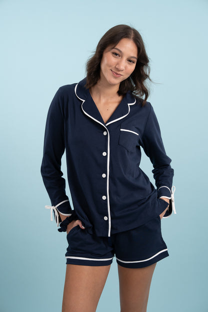 Pijama Camisera  Bow Blue