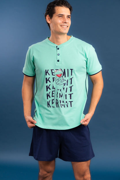 Pijama Rene 2 piezas , camisa  manga corta  , y short con bolsas