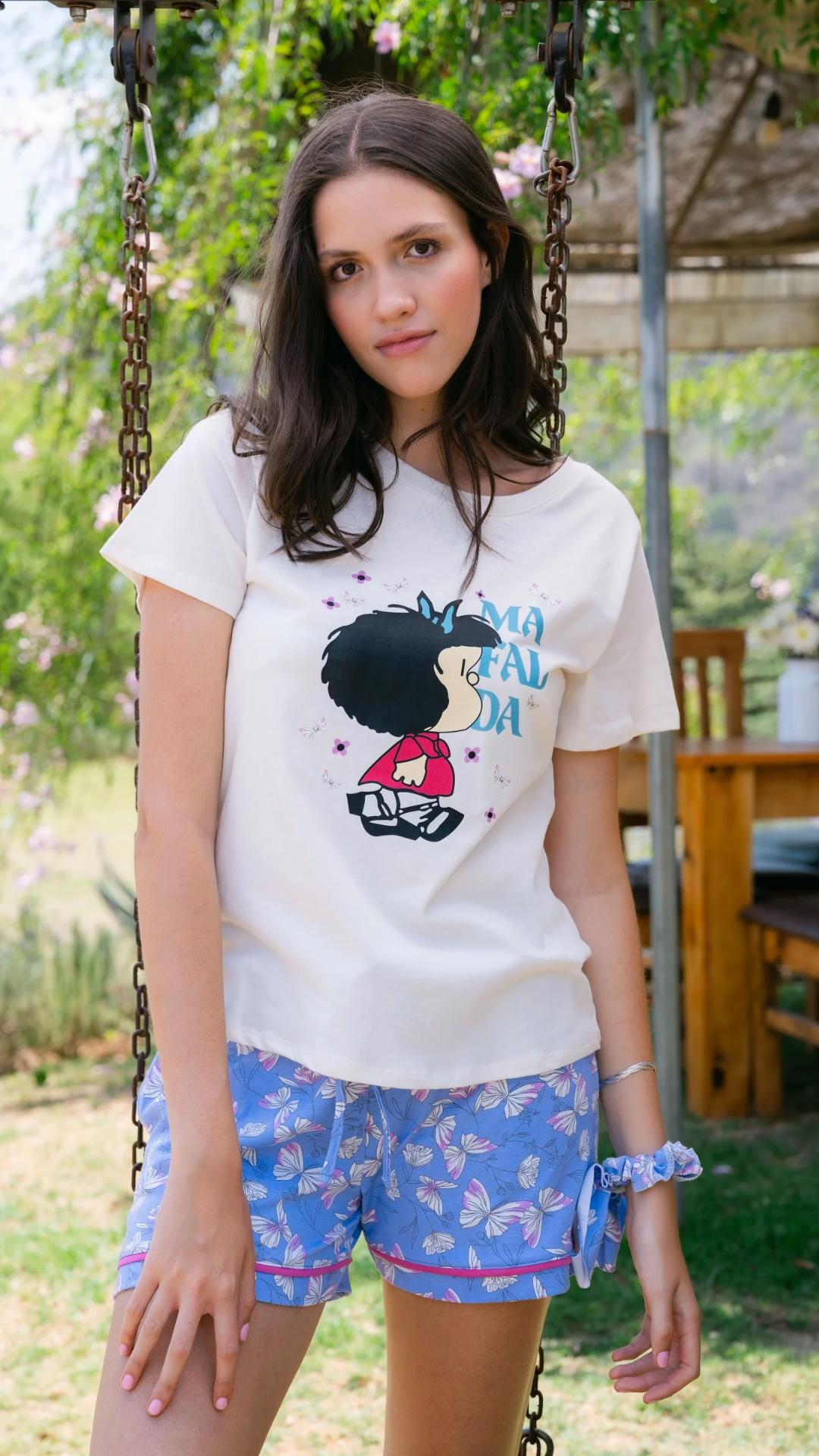 1.4 - Pijama Clásica Mafalda Mariposas short
