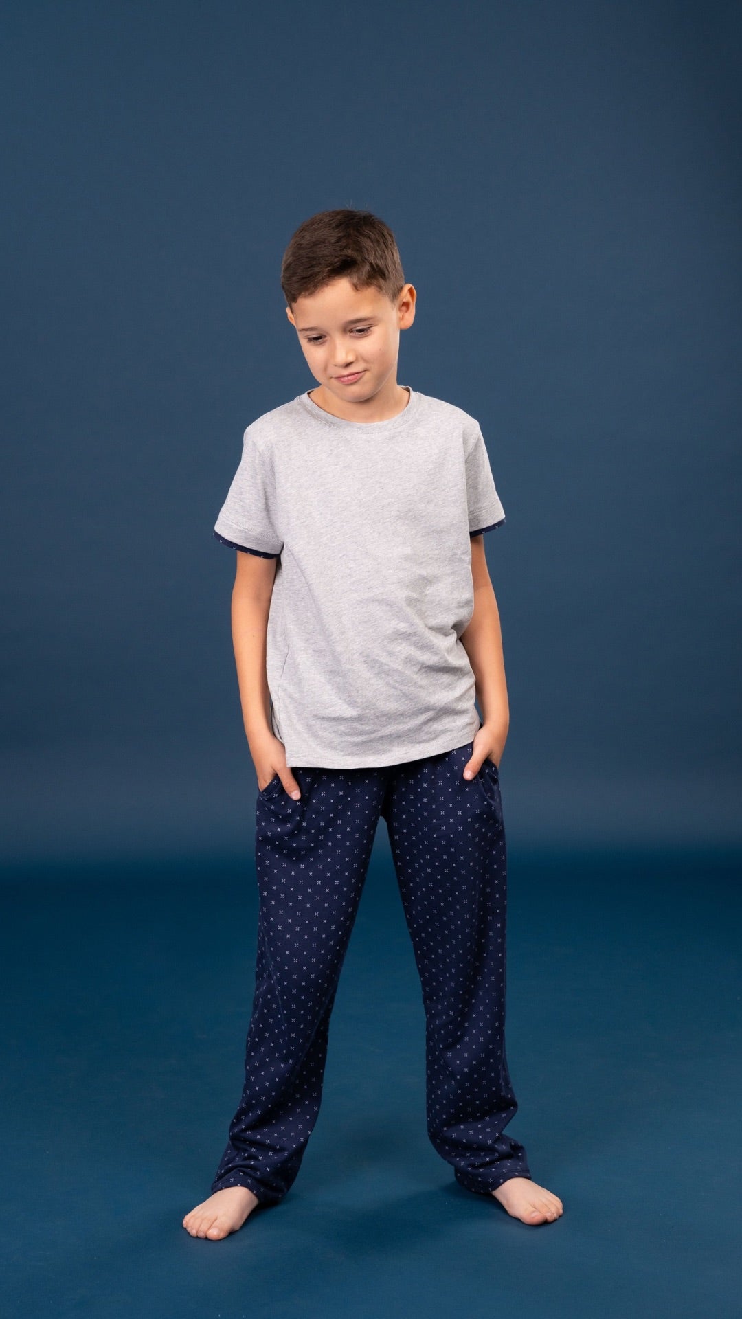 Pijama Record camisa gris y pantalón  niño