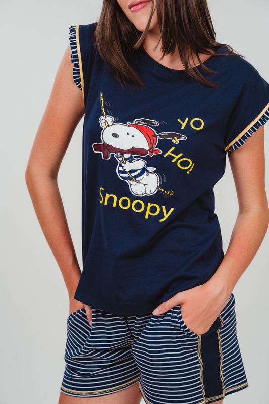 Pijama Pirata Snoopy Blusa y Short