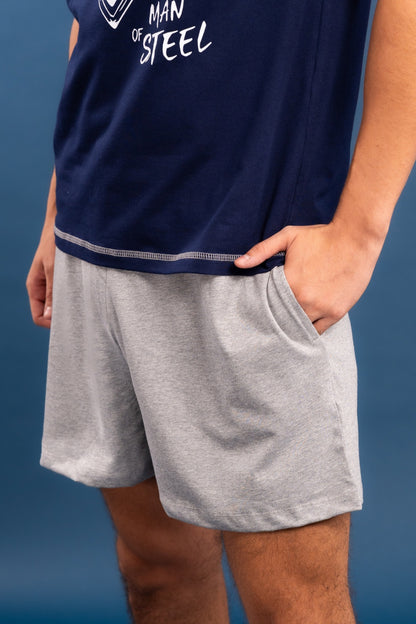Pijama Superman 2 piezas , camisa  manga corta  , y short con bolsas