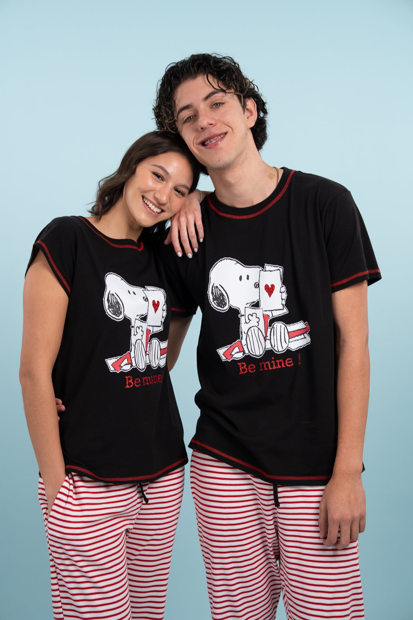 Pijama Clasica Be mine Snoopy Manga corta y pantalon