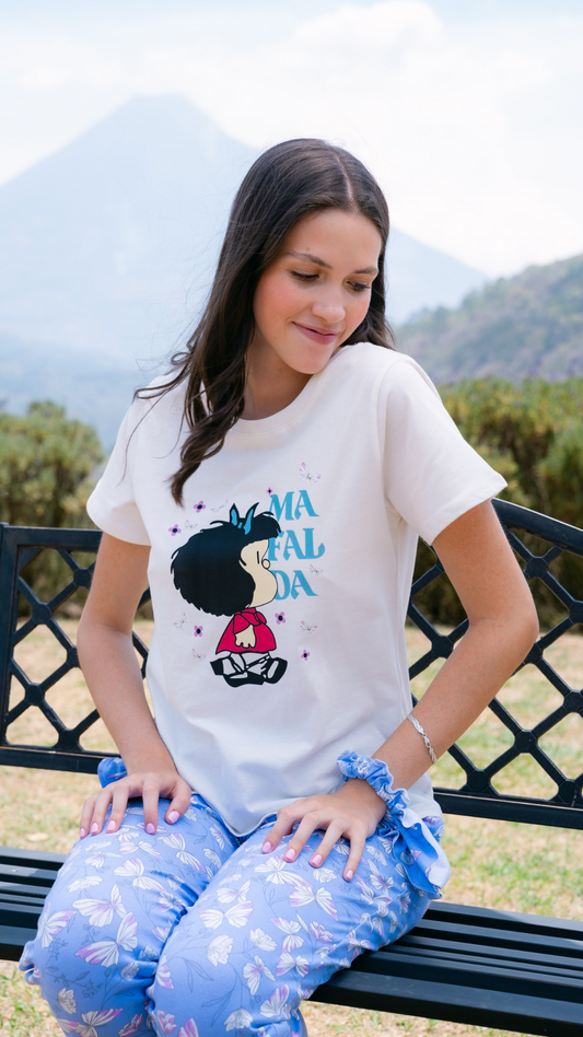 1.3 - Pijama Clásica Mafalda Mariposas pantalón