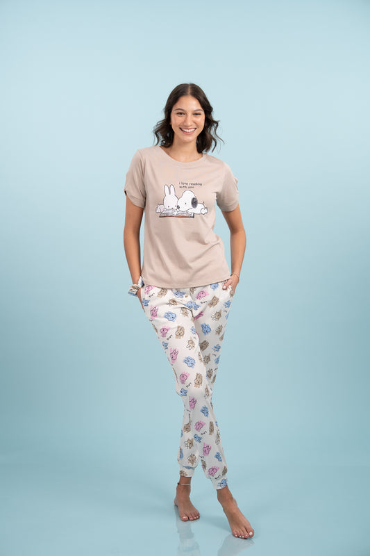 Pijama Clasica Miffy Reading Manga corta y pantalon