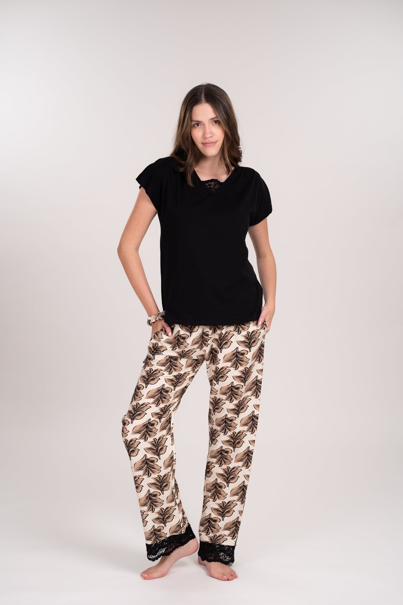 Pijama Clasica Otoño blusa y pantalón