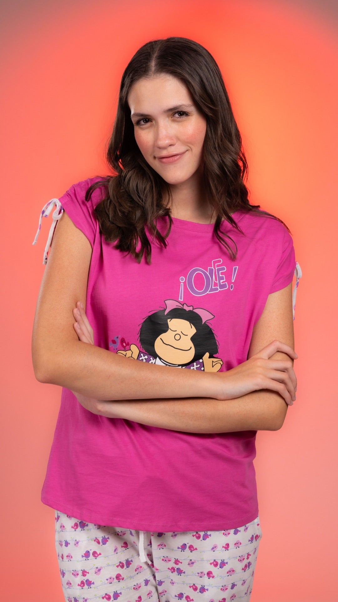2.3- Pijama Clásica Mafalda Rosa pantalón
