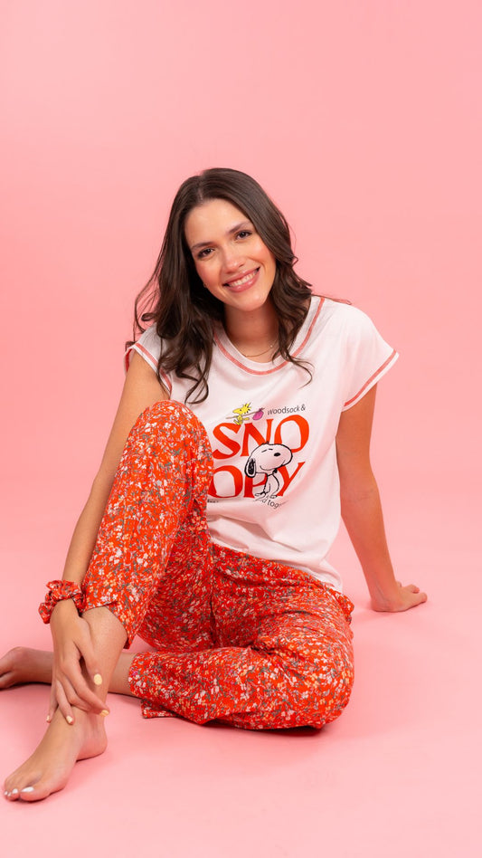 13 Pijama snoopy Orange de pantalon