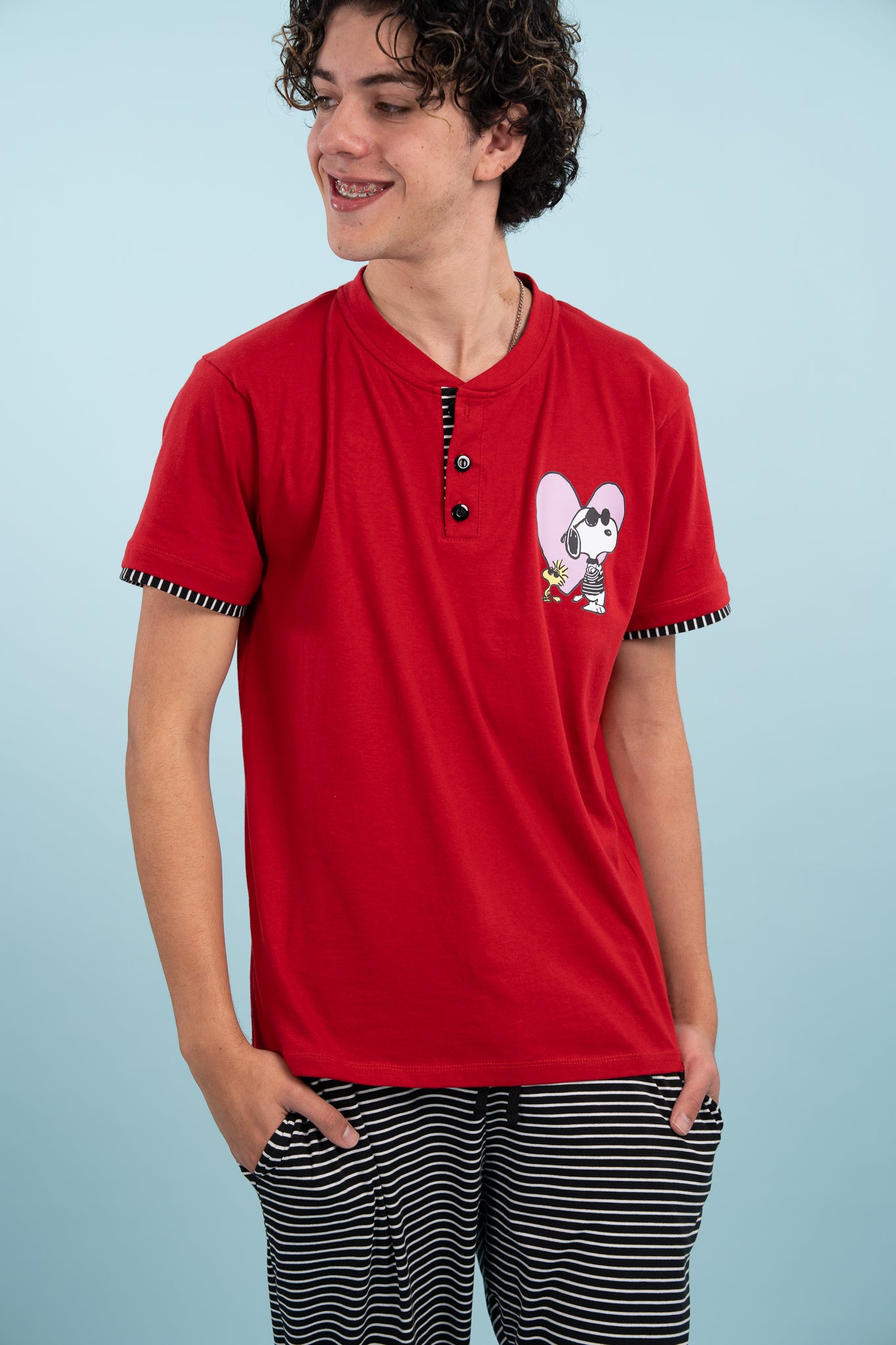 Pijama True Love snoopy hombre Manga corta y pantalon