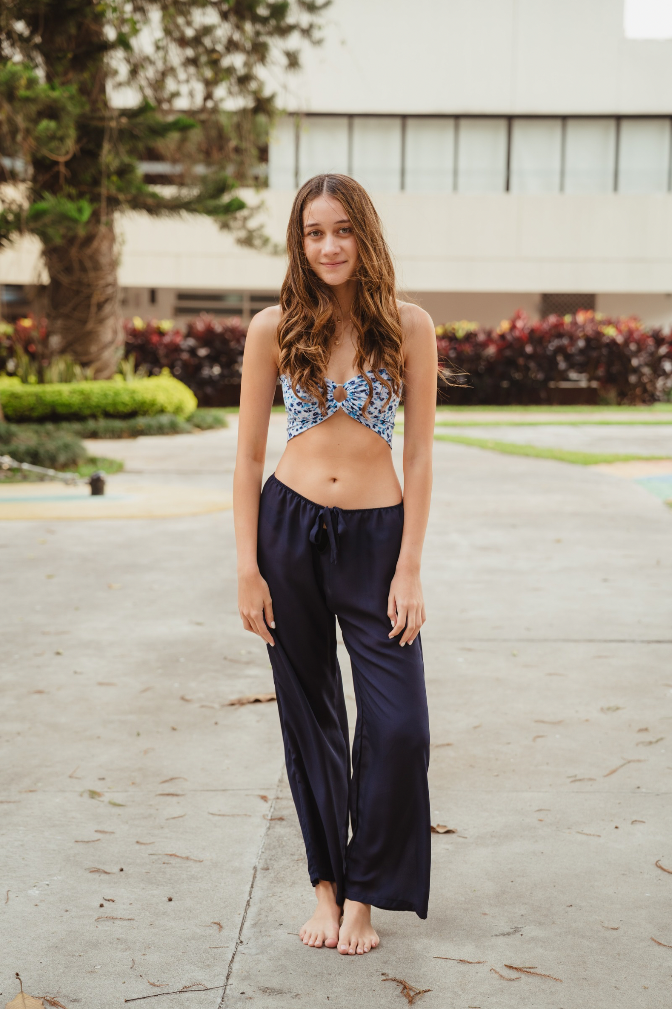 Set Alisson 2 piezas , Top print   , y pantalón  con bolsas 