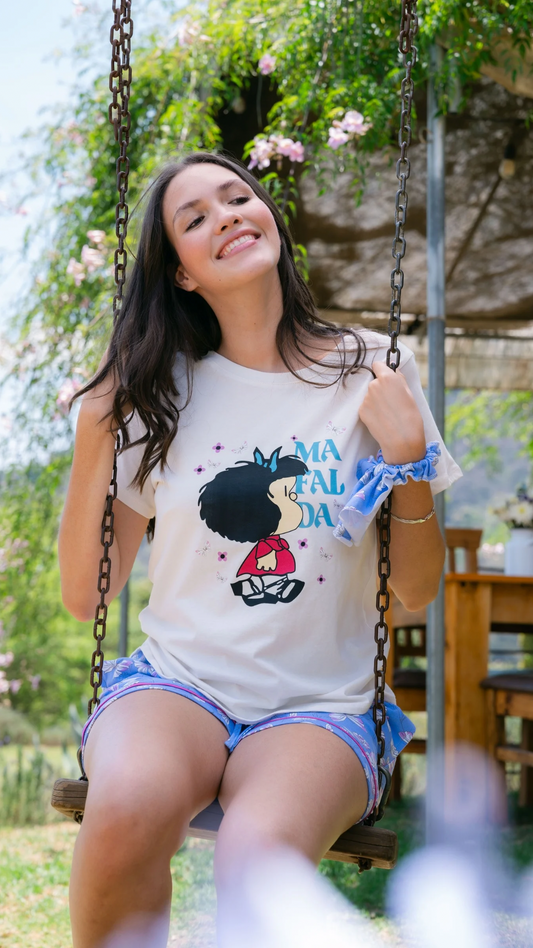 1.4 - Pijama Clásica Mafalda Mariposas short