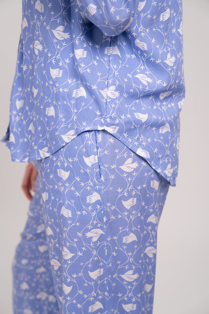 Pijama Camisera  Dove Blusa de botones Manga larga  y pantalón