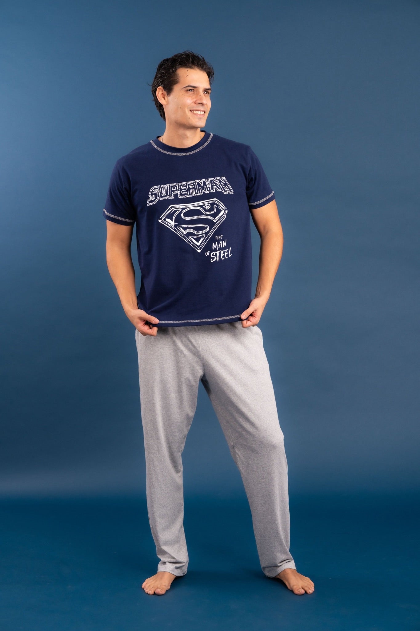 Pijama Superman de Tshirt manga corta y pantalon recto con bolsas 