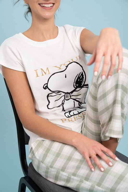 Pijama Clasica Presents Snoopy Manga corta y pantalon