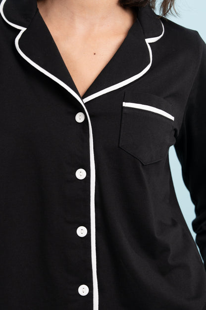 Pijama Camisera  Bow Black