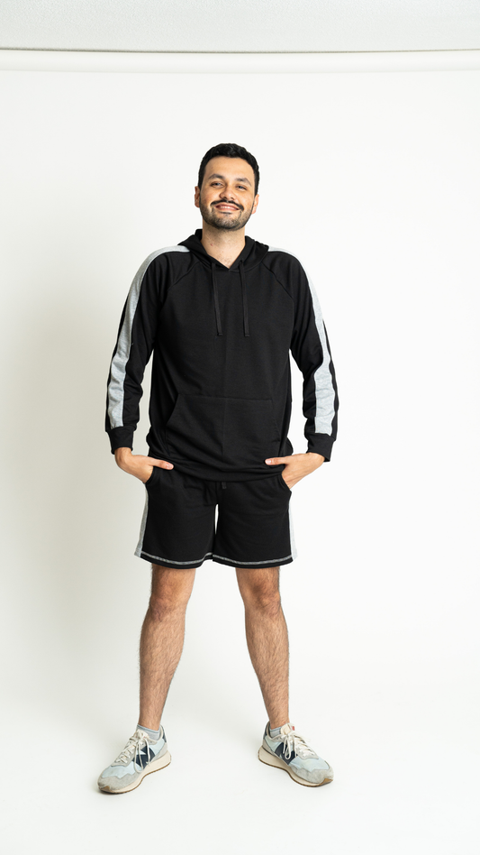 Set Loungewear Black Short Hombre