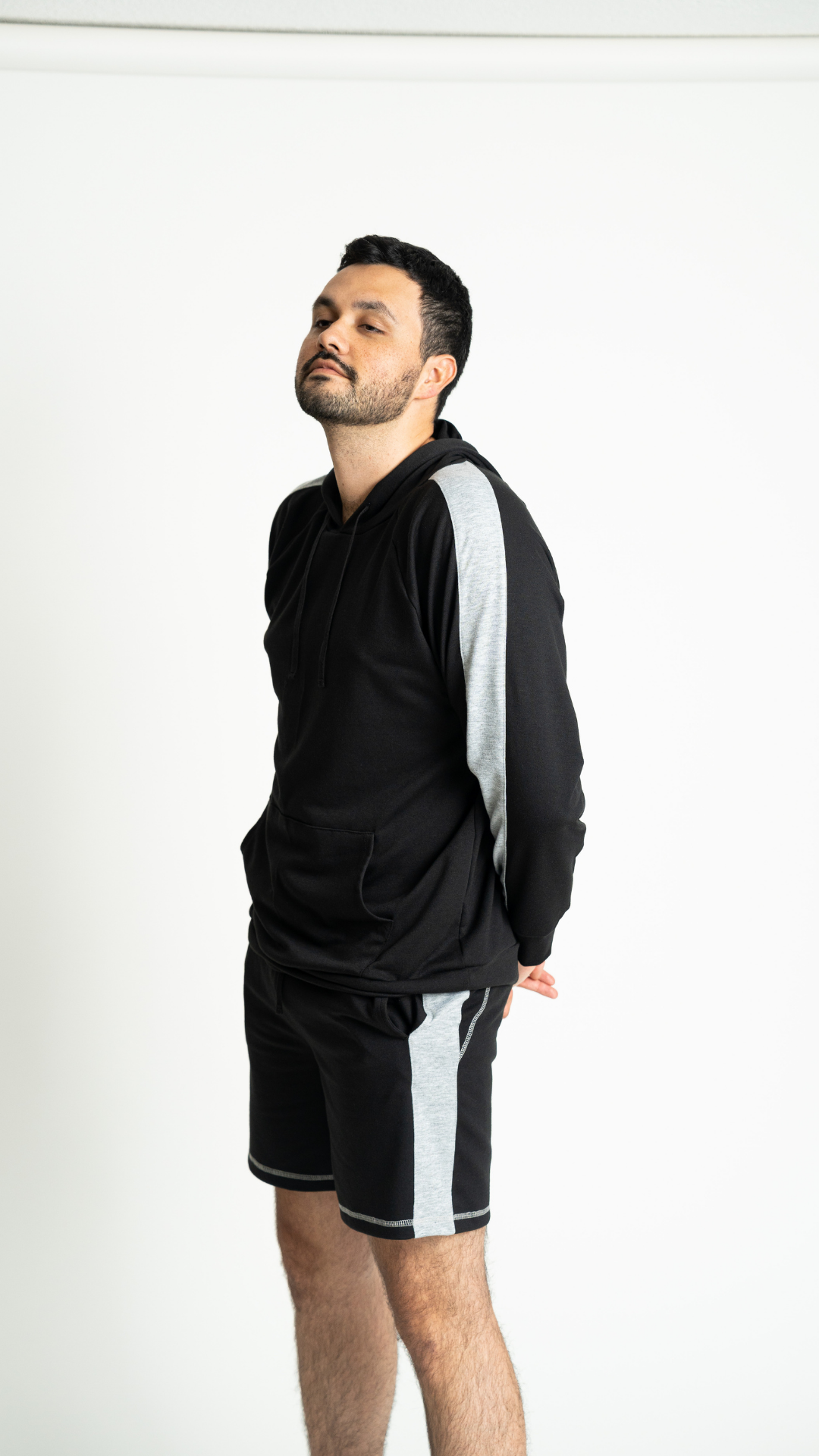 Set Loungewear Black Short Hombre