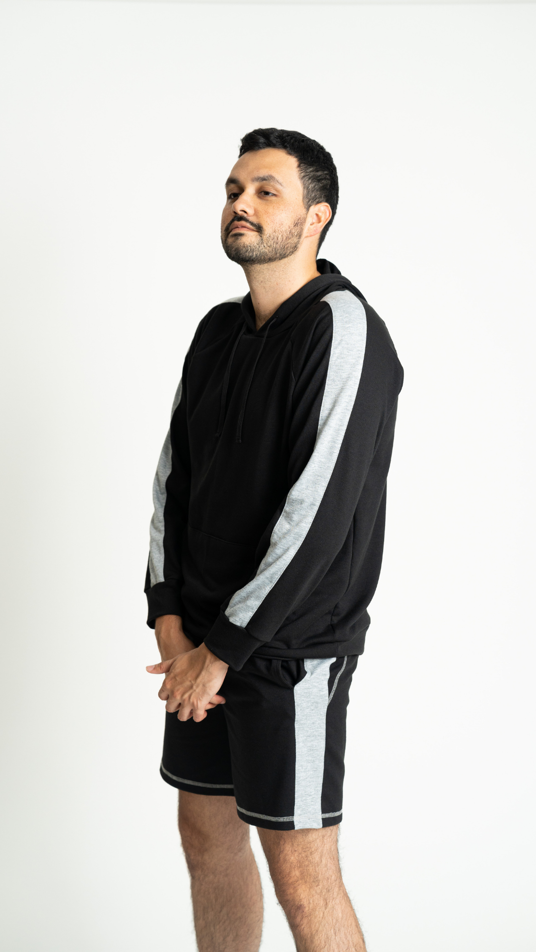 Set Loungewear Black Short Hombre