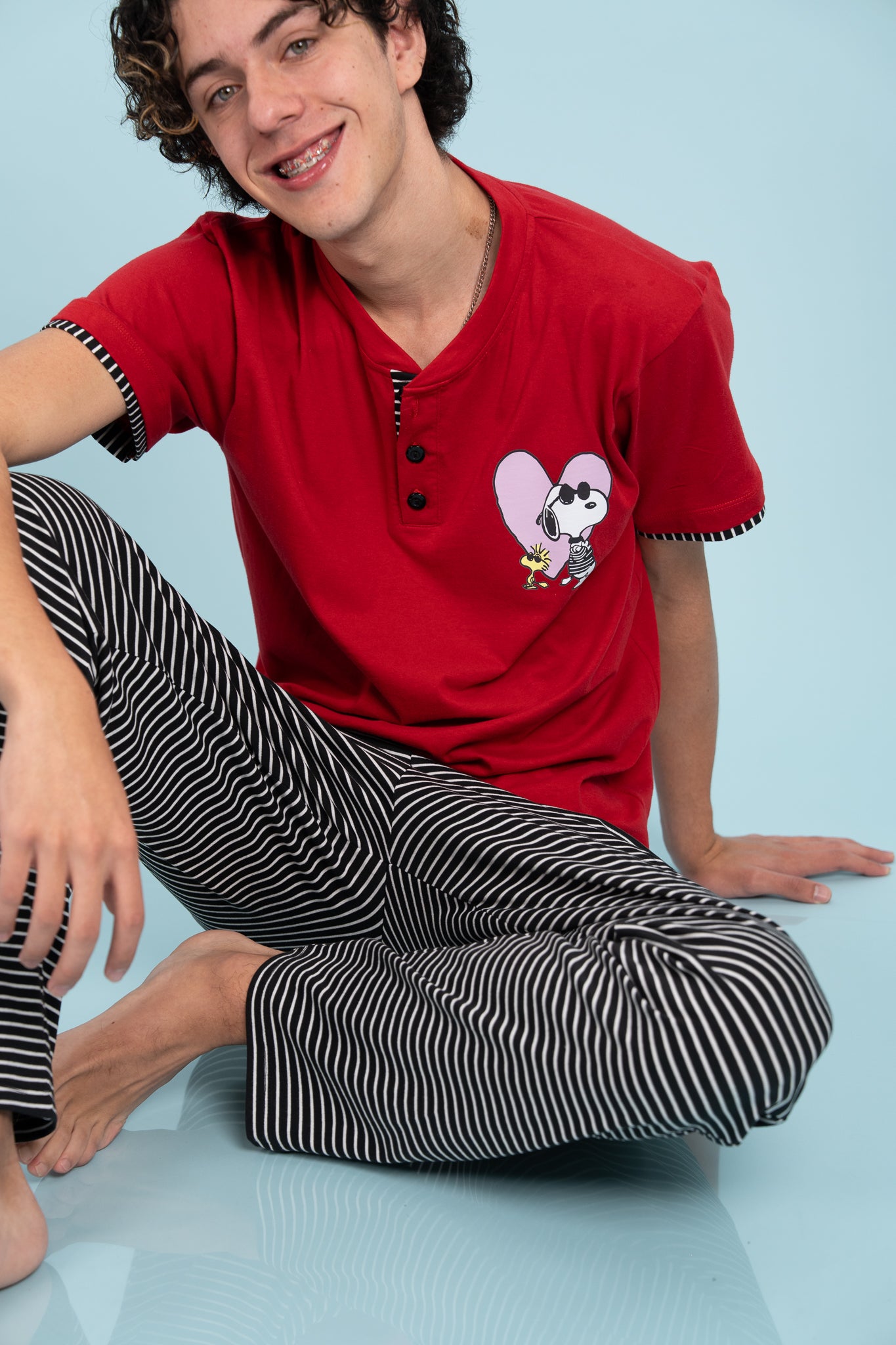 Pijama True Love snoopy hombre Manga corta y pantalon