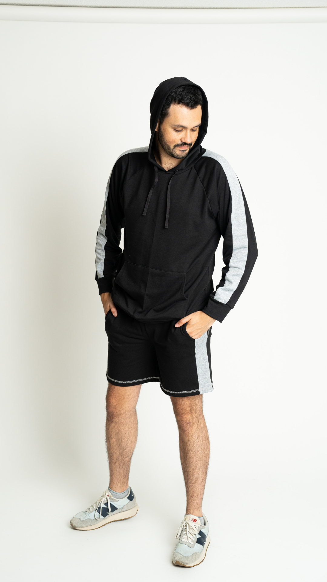 Set Loungewear Black Short Hombre