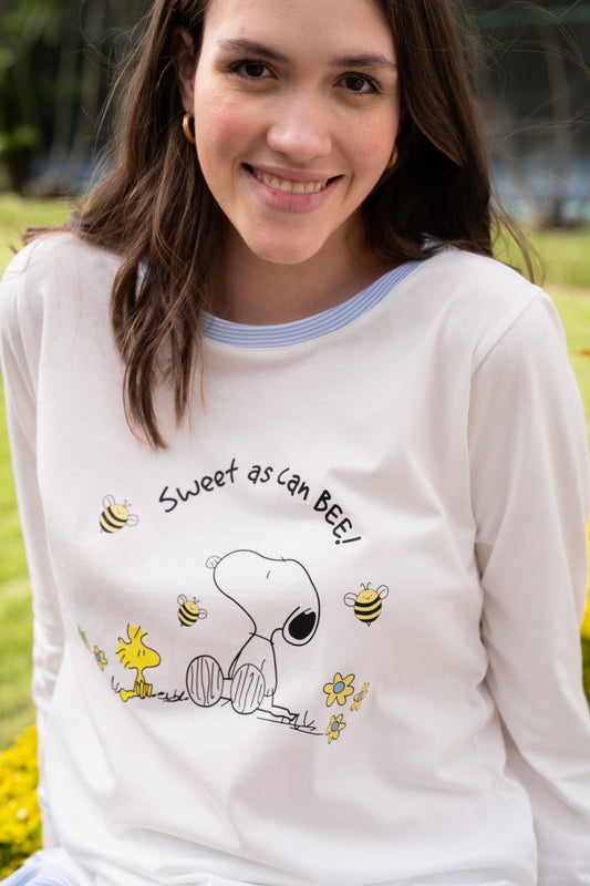 Pijama Sweet Be Snoopy Blusa manga larga  de short
