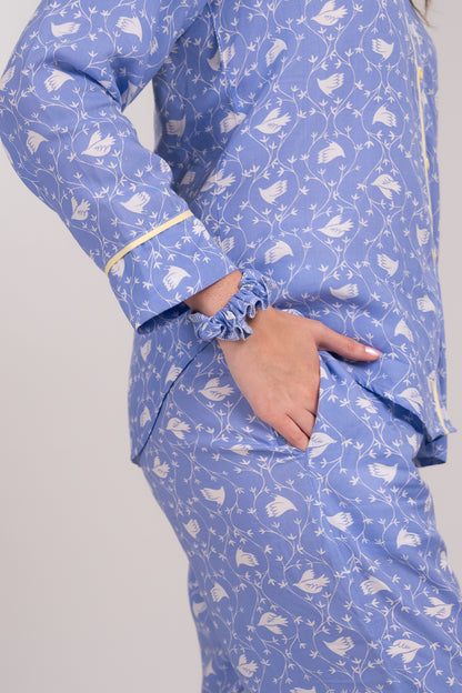 Pijama Camisera  Dove Blusa de botones Manga larga  y pantalón