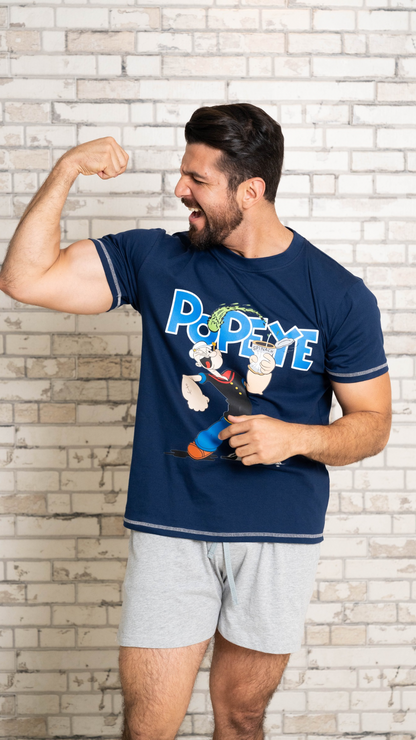 Pijama Popeye de Tshirt manga corta y short con bolsas