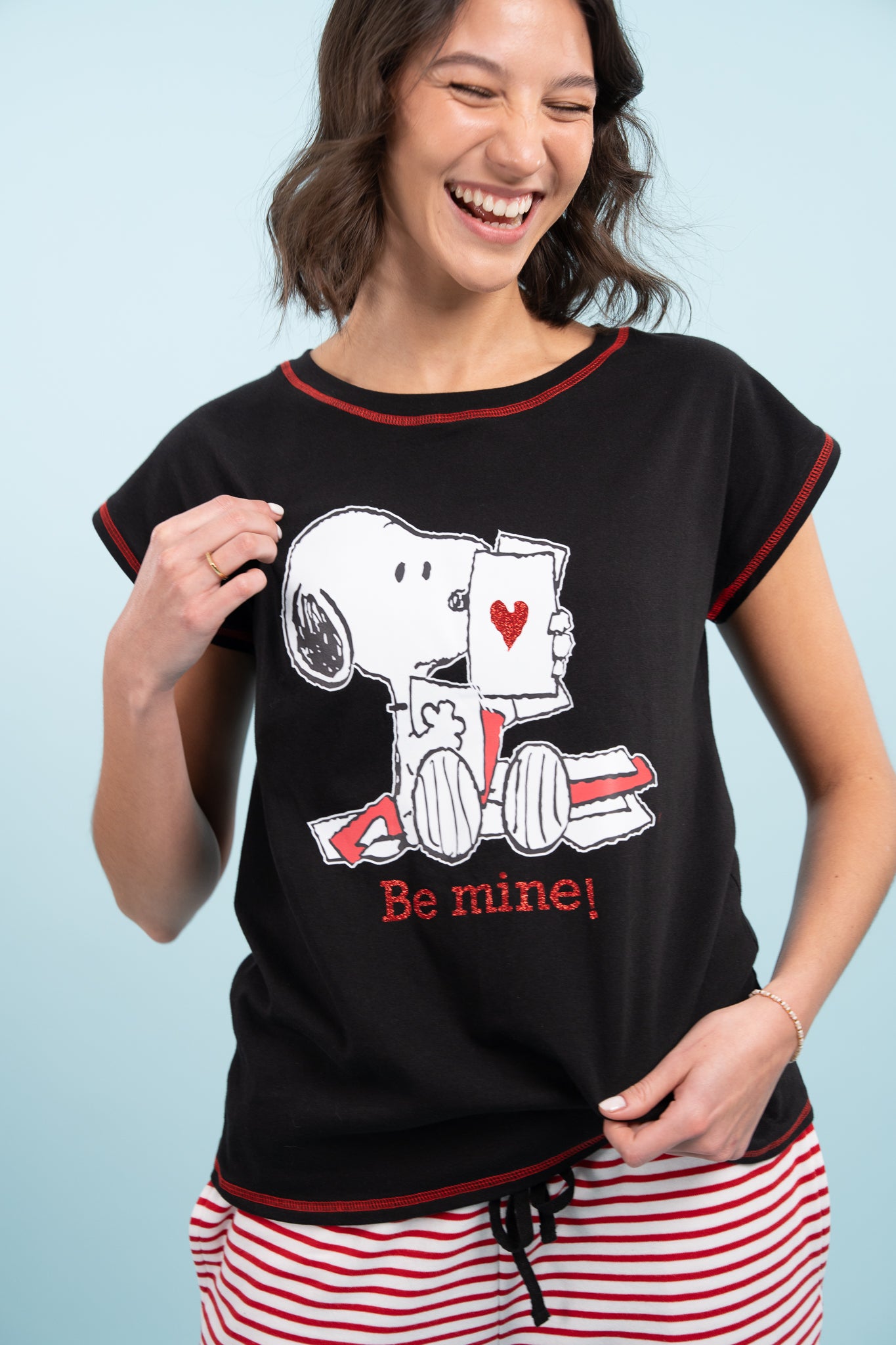 Pijama Clasica Be mine Snoopy Manga corta y pantalon