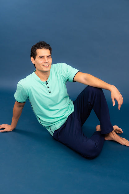 Pijama Luis de Tshirt manga corta y pantalon recto con bolsas 