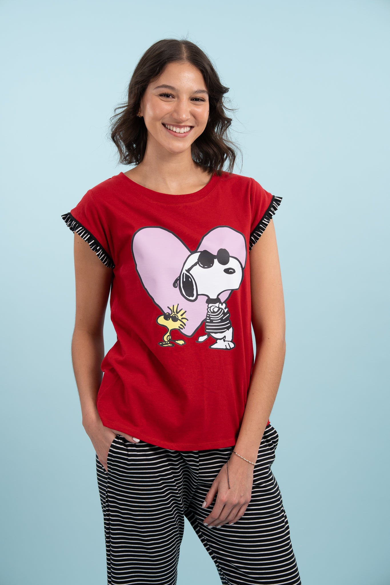 Pijama Clasica True Love Snoopy Manga corta y pantalon