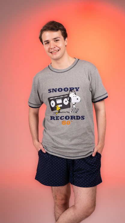 Pijama Record 2 piezas , camisa  manga corta  , y short con bolsas