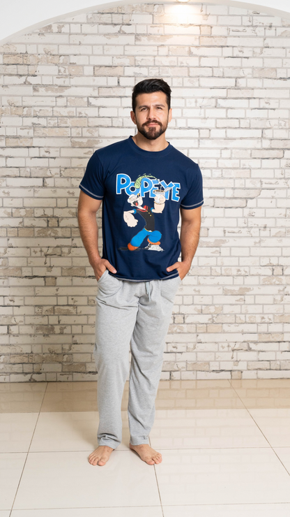 Pijama Popeye de Tshirt manga corta y pantalon recto con bolsas 