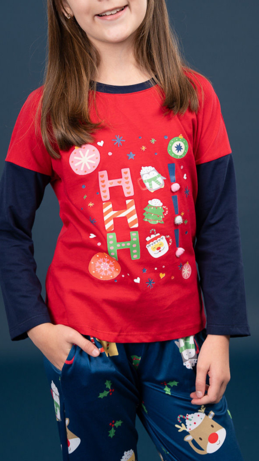 Pijama HoHo 2 piezas , blusa  manga corta  , y pantalón con bolsas 