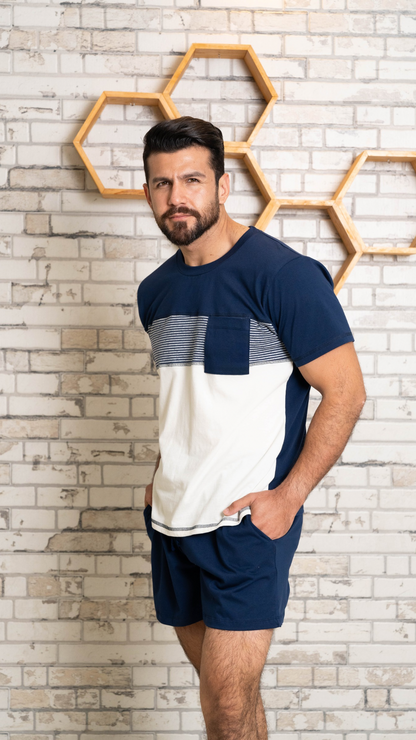 Pijama Gabriel de Tshirt manga corta y short con bolsas