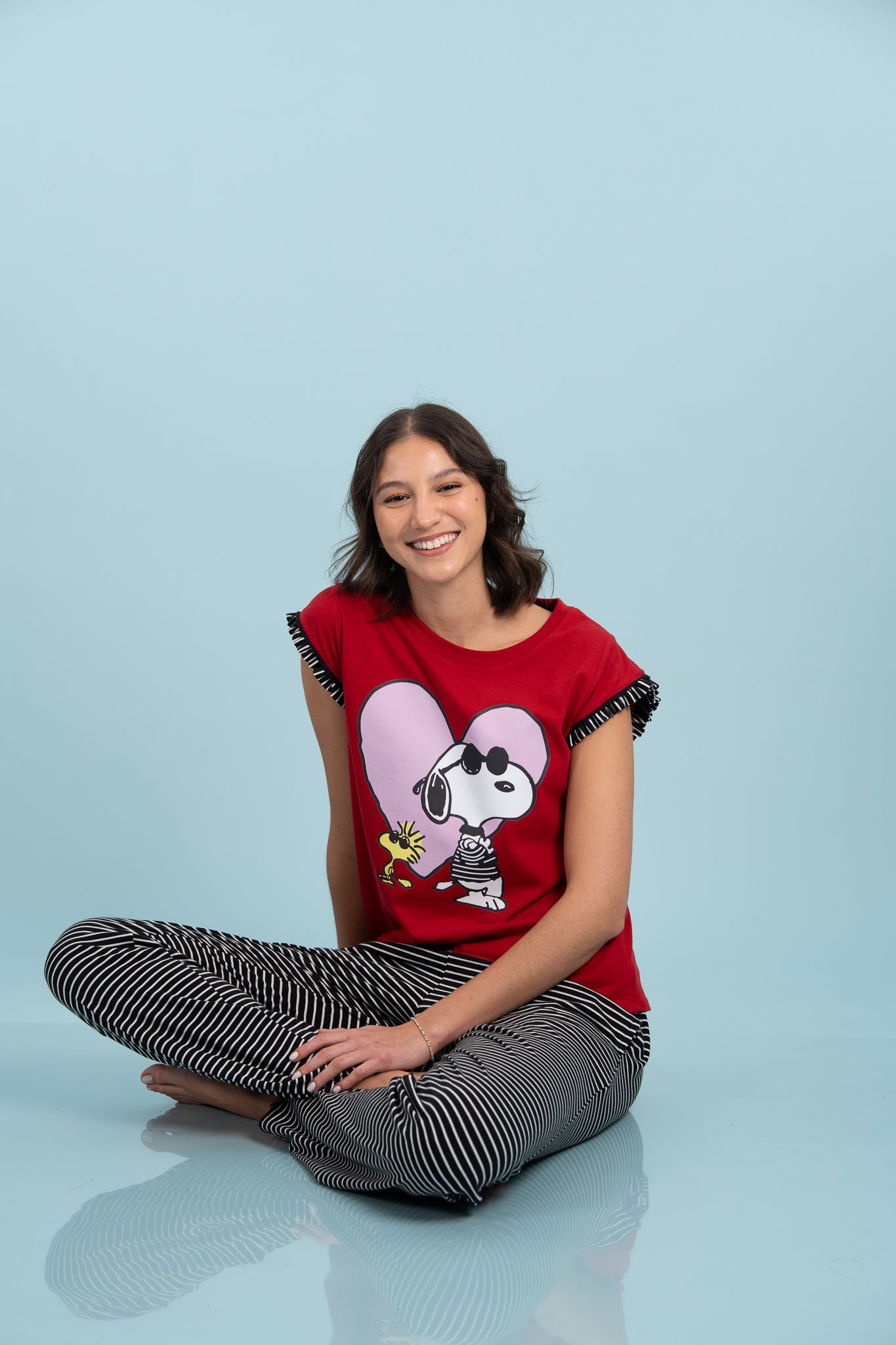 Pijama Clasica True Love Snoopy Manga corta y pantalon