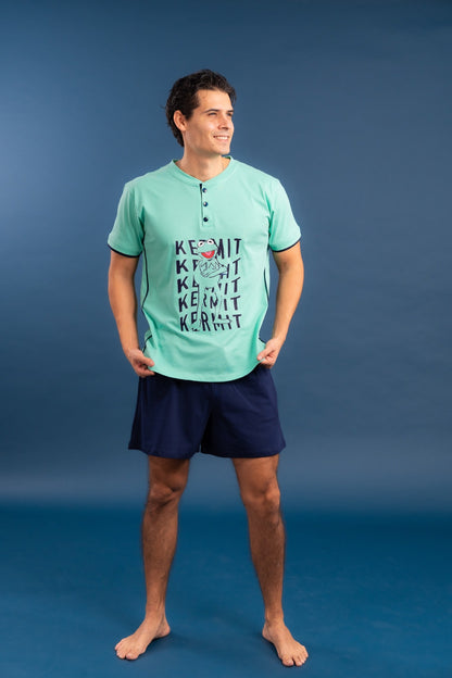 Pijama Rene 2 piezas , camisa  manga corta  , y short con bolsas