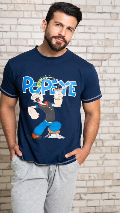 Pijama Popeye de Tshirt manga corta y pantalon recto con bolsas 