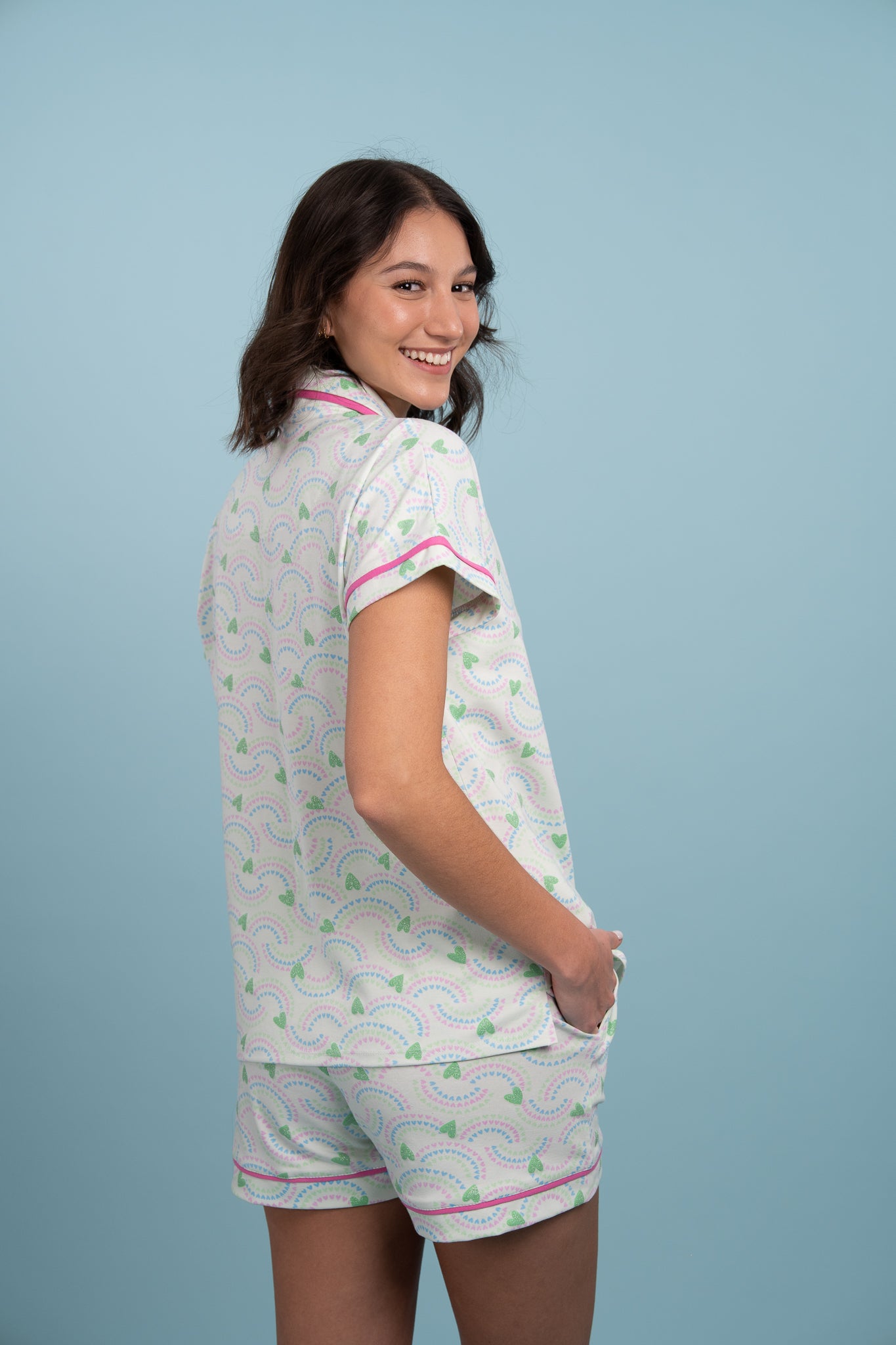 Pijama Camisera Love Mint short